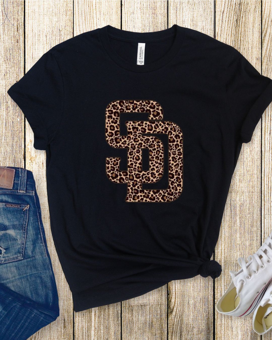 SD Leopard on Bella Canvas T-Shirt