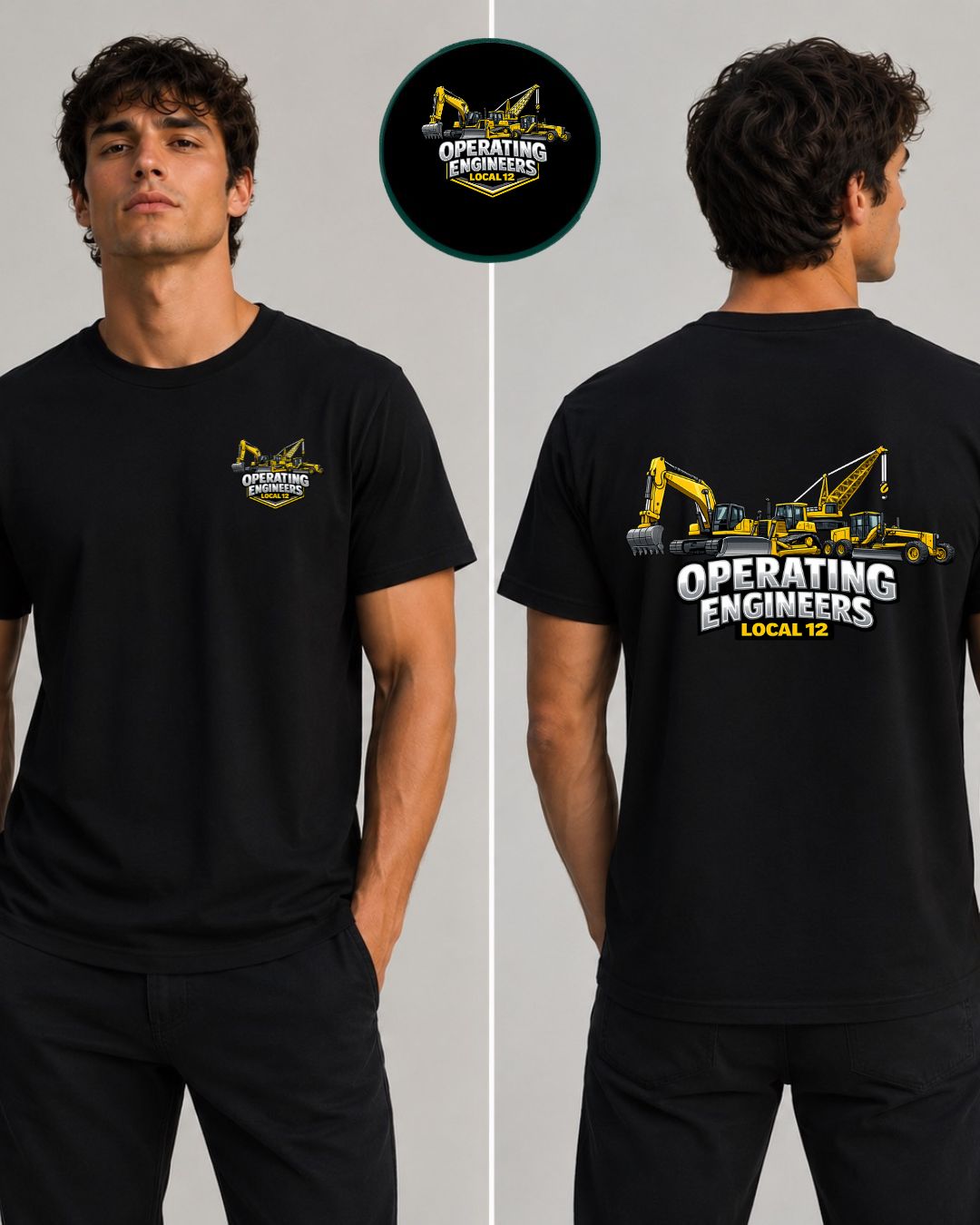 OE Local 12 Heavy Equipment with Motor Grader, Crane, Excavator T-Shirt