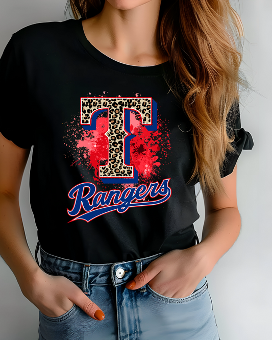 Texas Rangers Leopard  T-Shirt
