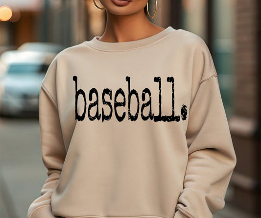Baseball Typed Crew Women's Sweatshirt