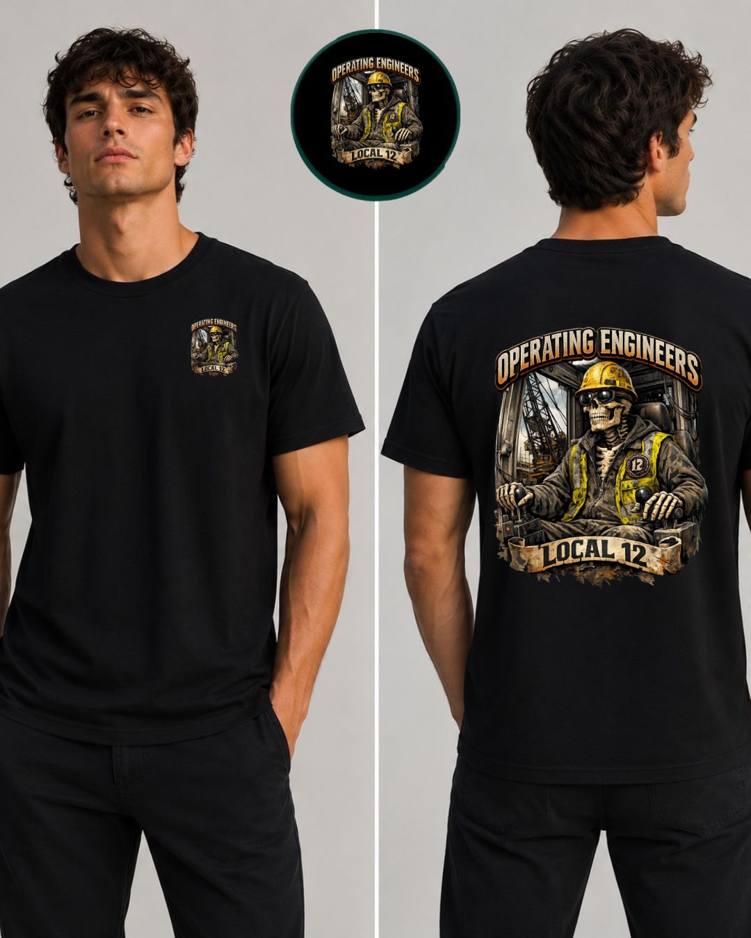 OE Local 12 Skeleton Driven Crane T-Shirt