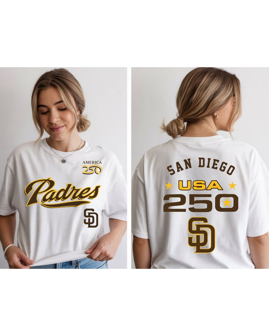 Padres Celebrating 250 Years with front & back Logo design