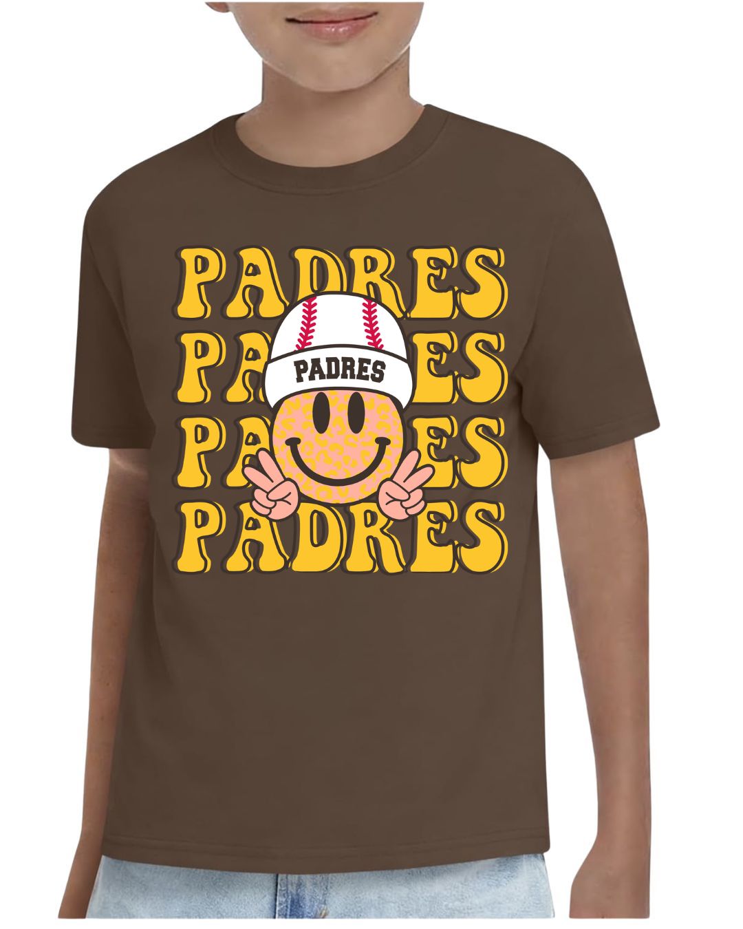 Padres Stacked Smiley Face Youth T-Shirt