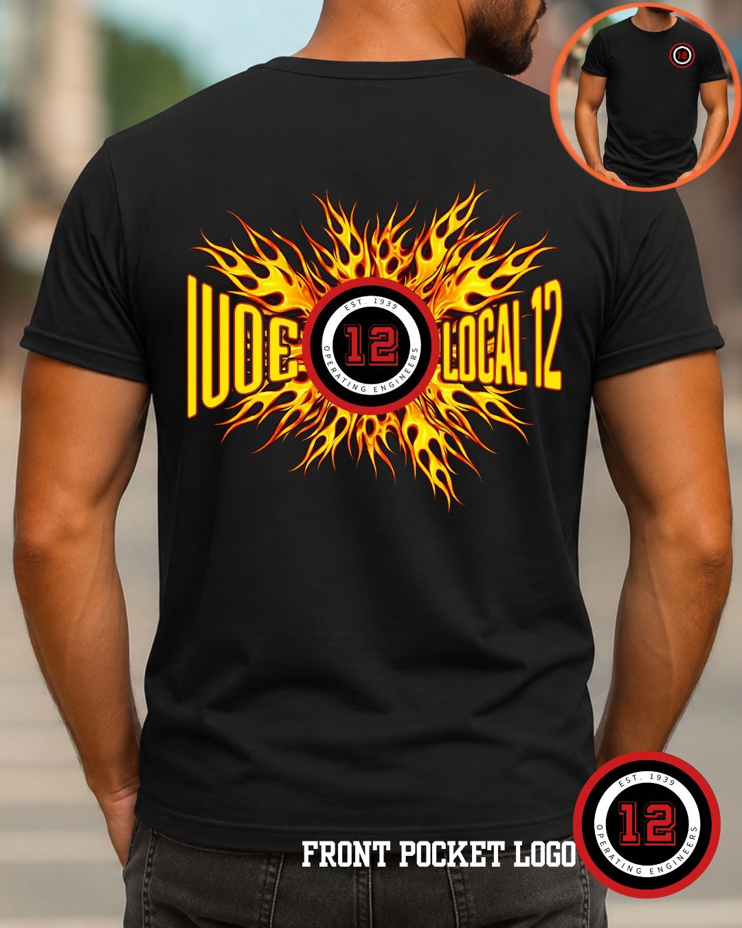 Operating Engineers Local 12 Flame Men's T-Shirt