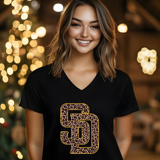 SD Padre Leopard V-Neck