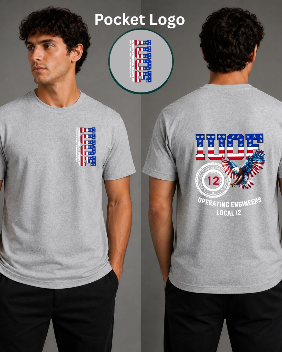 IUOE Eagle Patriot with Pocket Logo and back Design