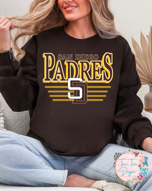 San Diego Padres Yellow/Brown Crewneck Sweatshirt