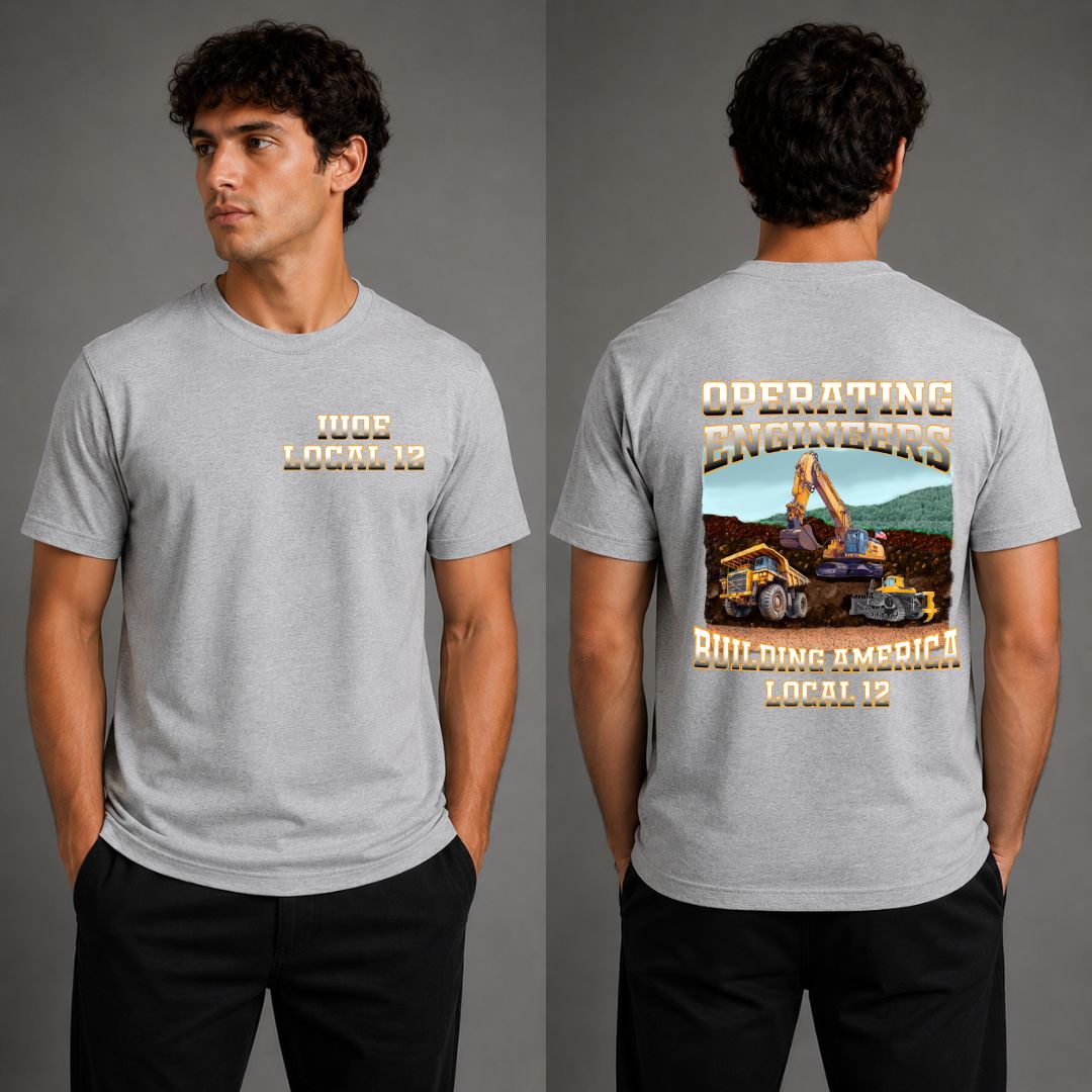 Operating Engineers Ombre Building America T-Shirt
