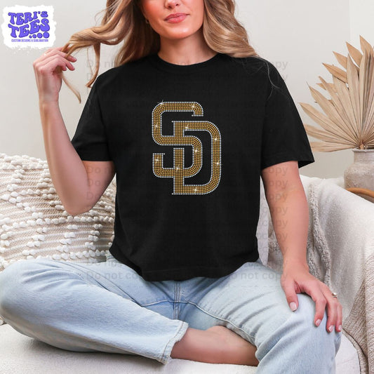 San Diego Rhinestone Crop T-Shirt