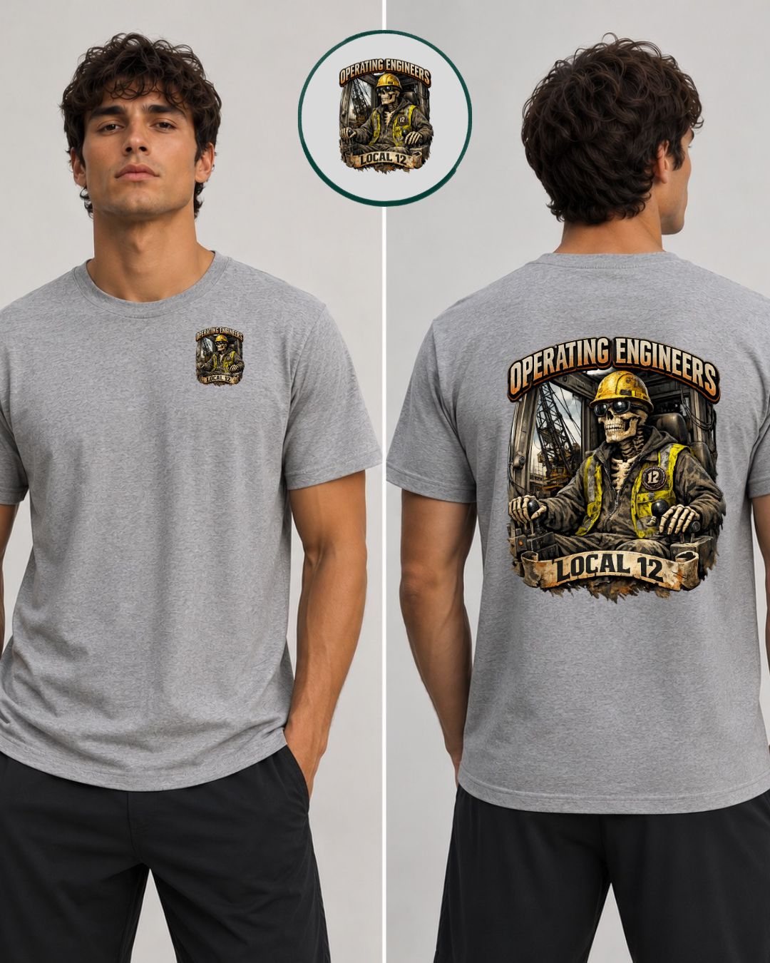 OE Local 12 Skeleton Driven Crane T-Shirt