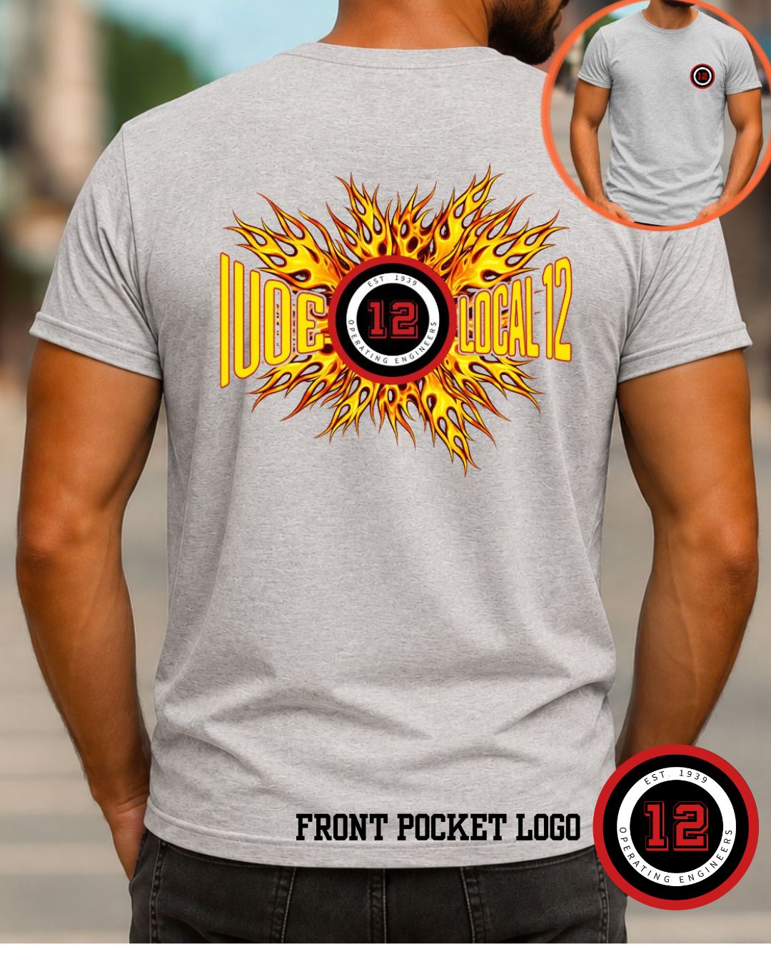 Operating Engineers Local 12 Flame Men's T-Shirt