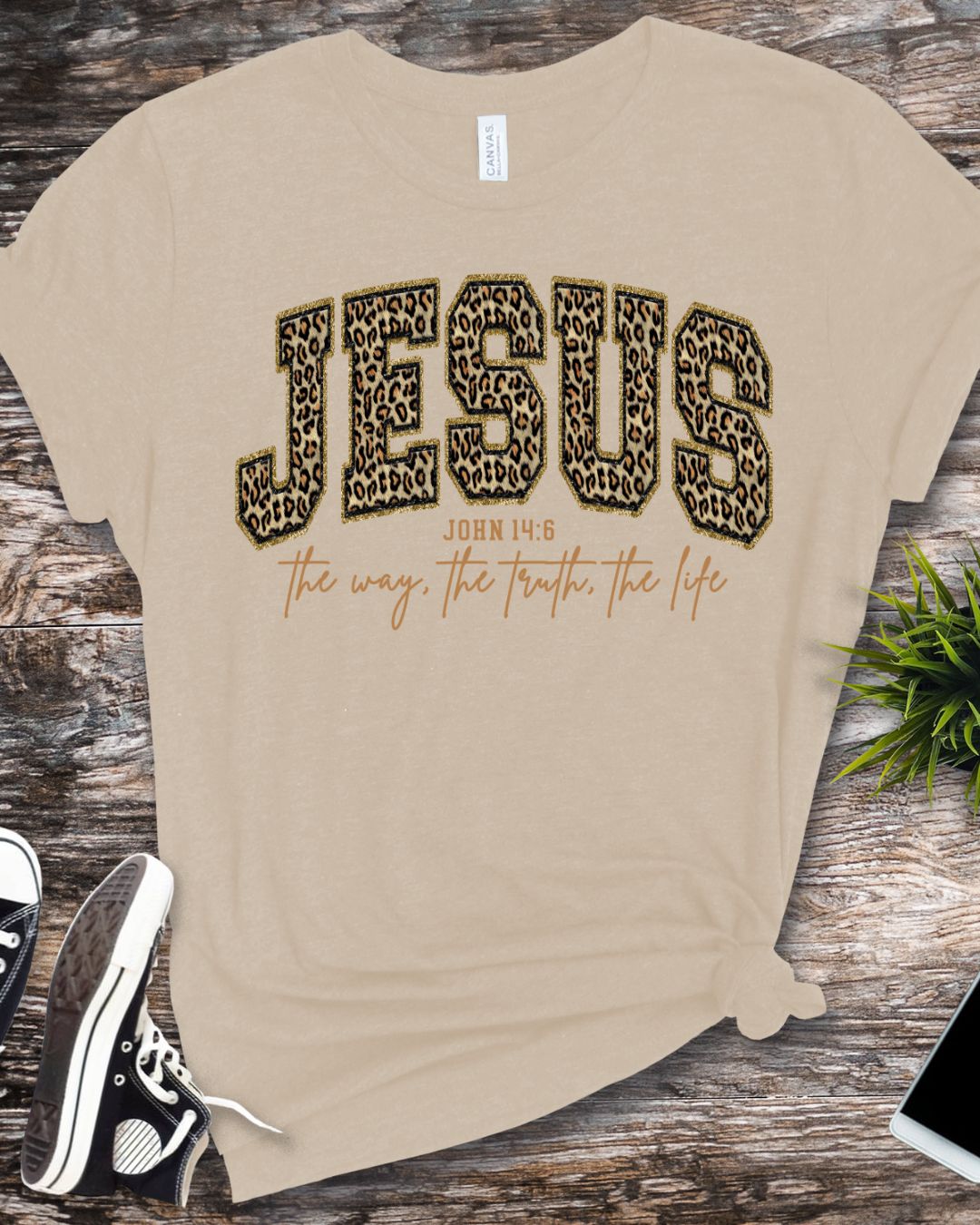 Jesus the Way the Truth the Life Leopard T-Shirt