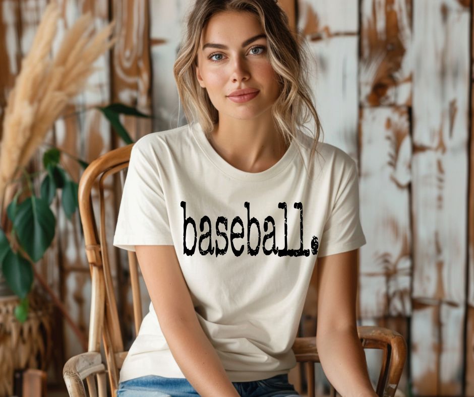 Baseball typed Bella Natural T-Shirt