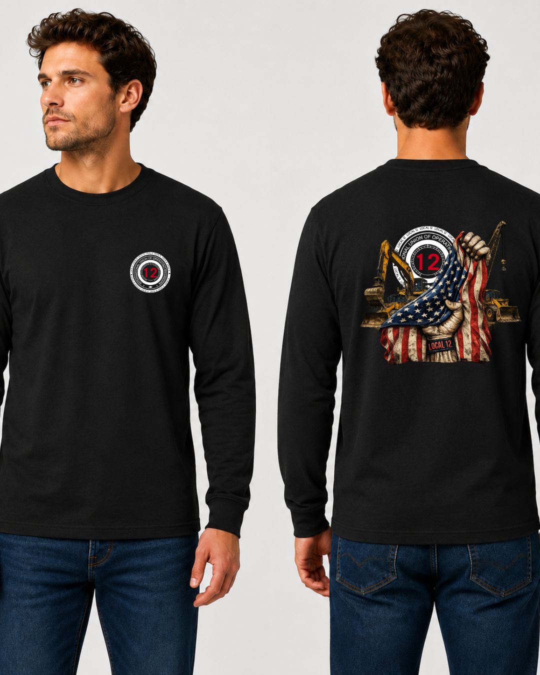 Patriotic Flag with equipment local 12 Long Sleeve