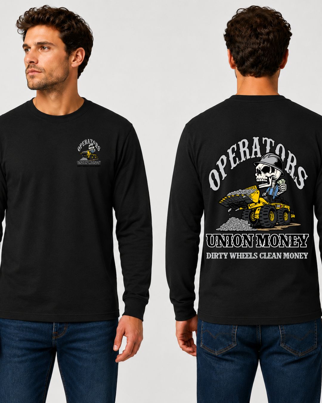 Operators Union Money Dirty Wheels Clean Money Long Sleeve T-Shirt