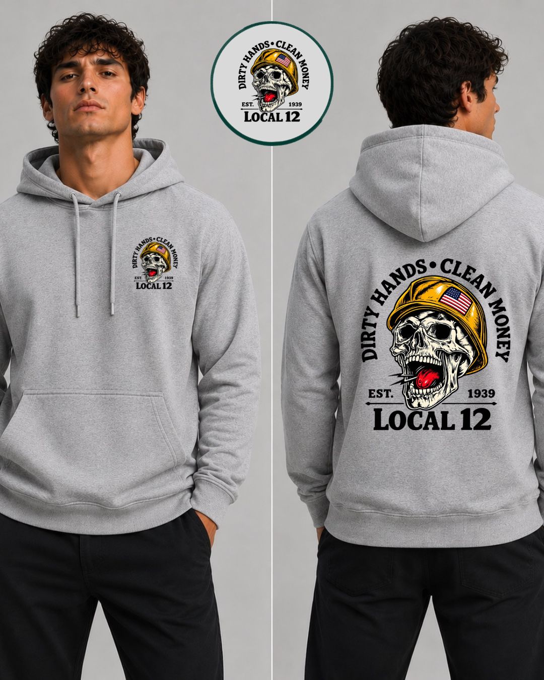 Dirty Hands Clean Money Skull Hoodie