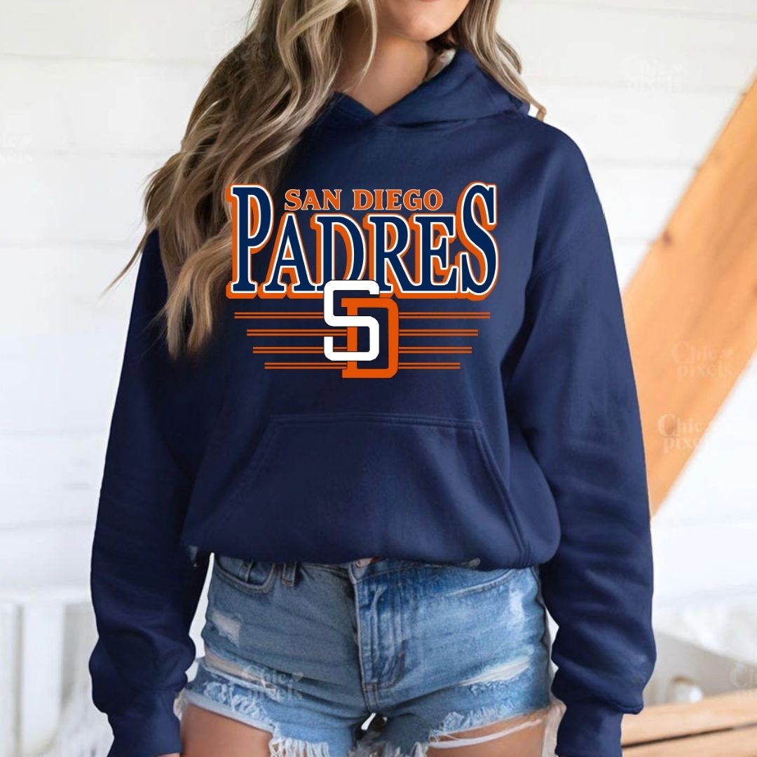 San Diego Padres Retro 1991 Blue & Orange Hoodie