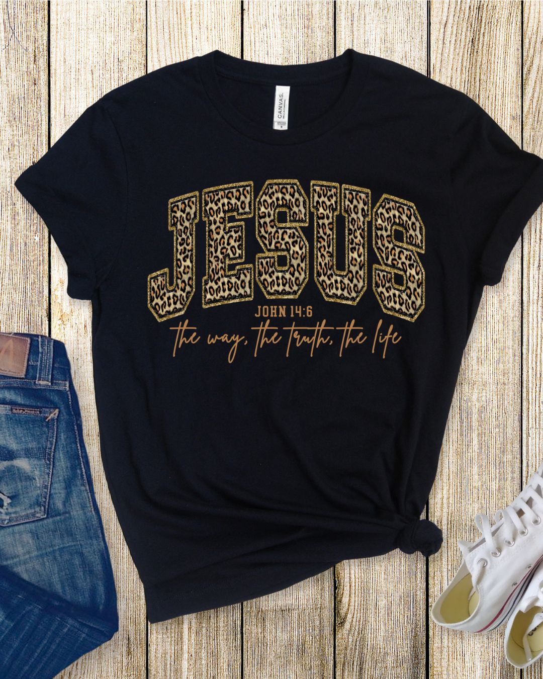 Jesus the Way the Truth the Life Leopard T-Shirt