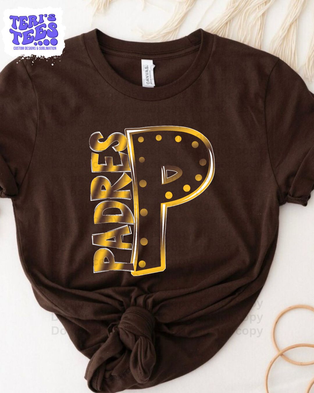 San Diego Padre P Custom Design in Ombre' Colors