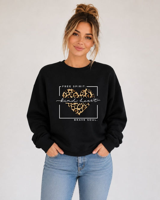 Free Spirit kind heart brave soul Crew Sweatshirt