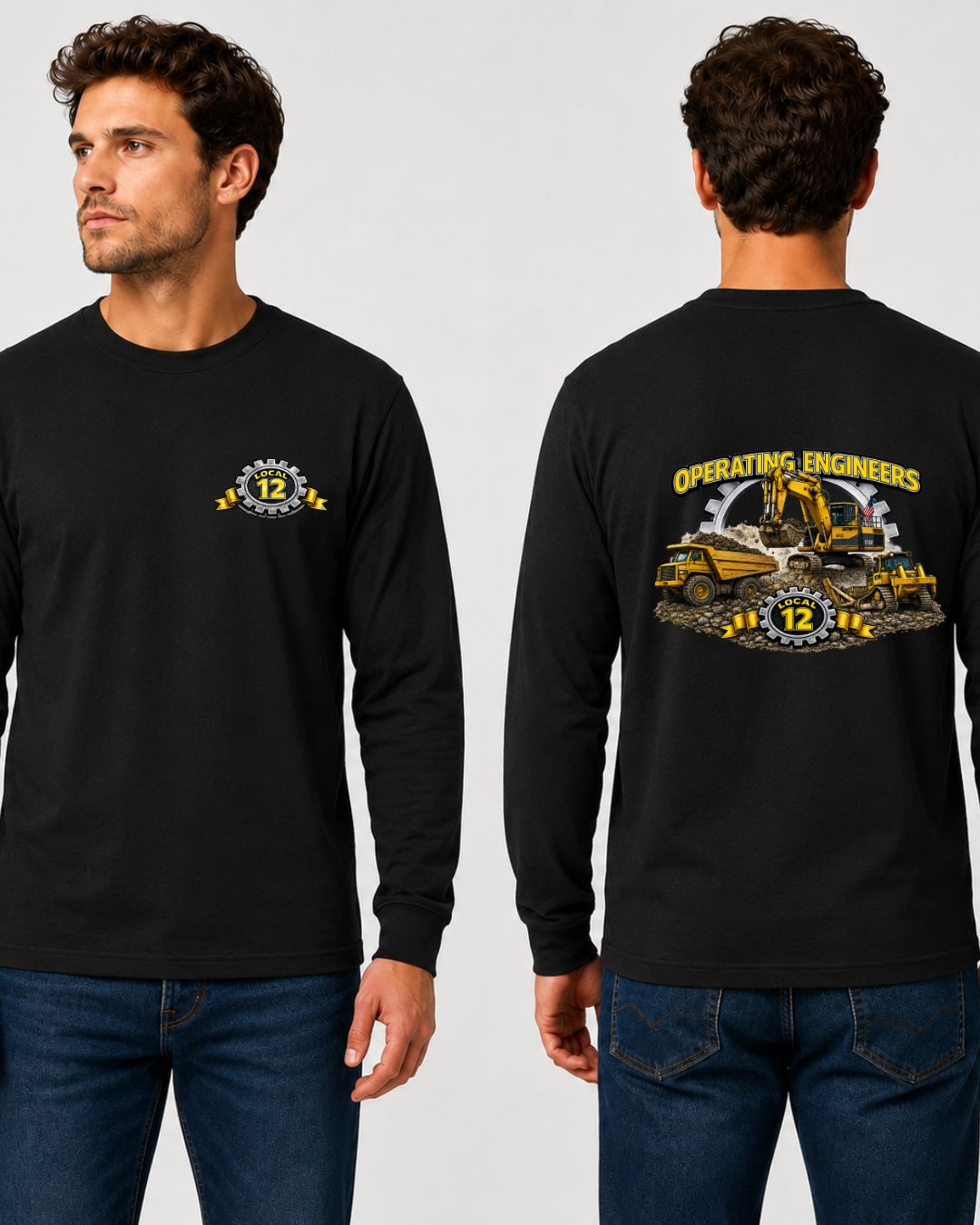 Operating Engineers LocaL 12 Ribbon Men's Long Sleeve T-Shirt
