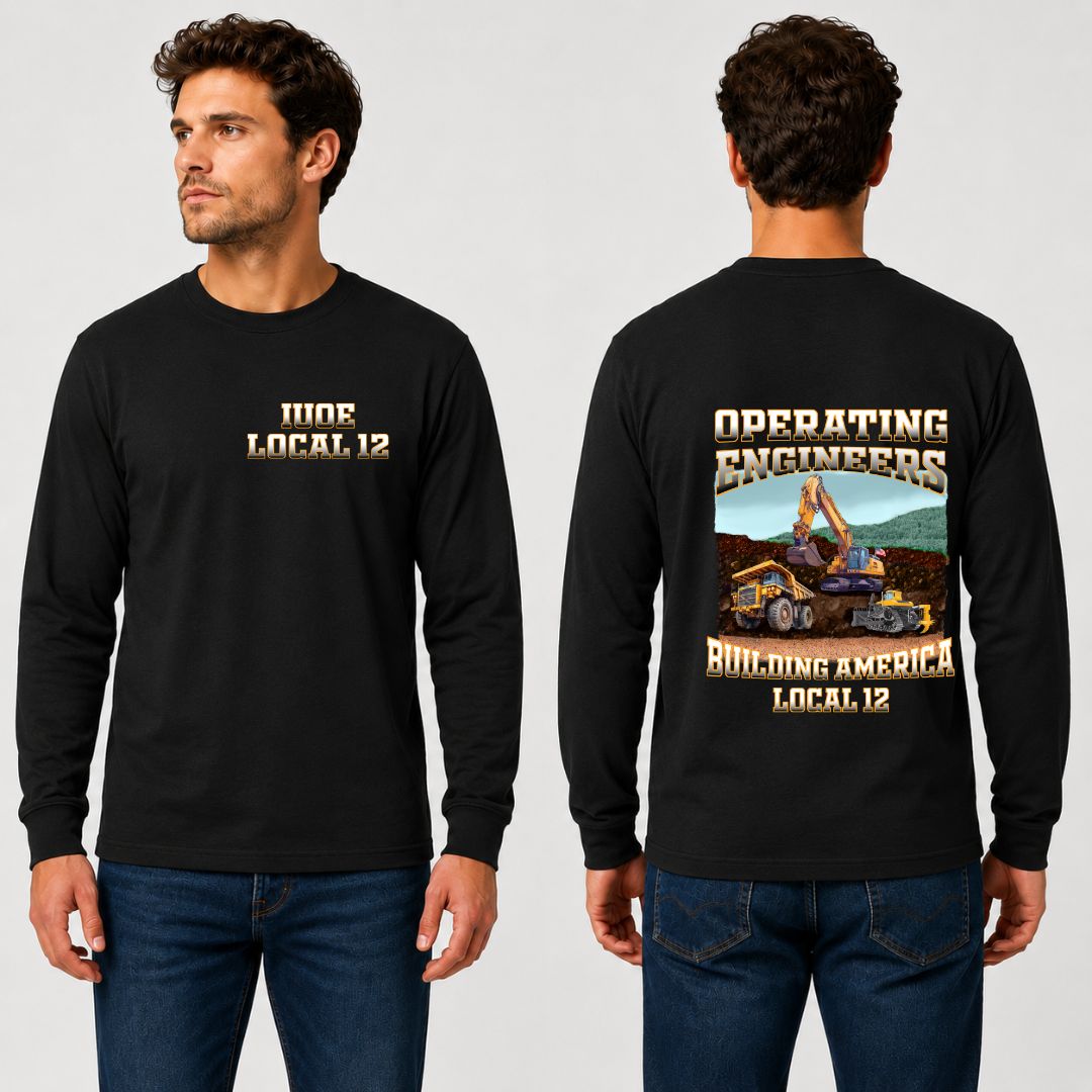 Operating Engineers Ombre Building America Long Sleeve T-Shirt
