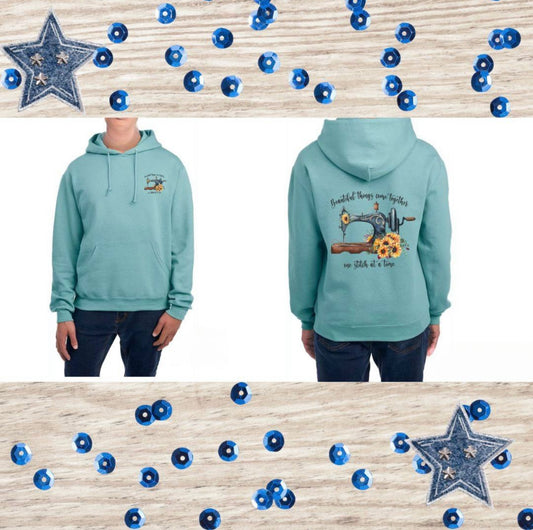 Beautiful Things Come together one Stitch at a Time Hoodie