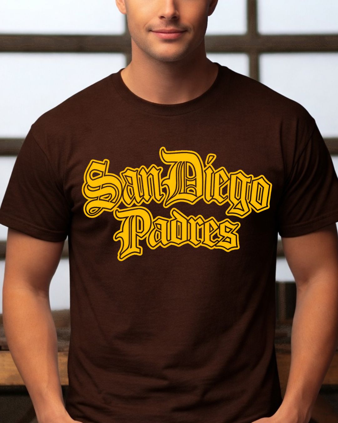 San Diego Chicano Font on Black Bella Canvas Men's T-shirt
