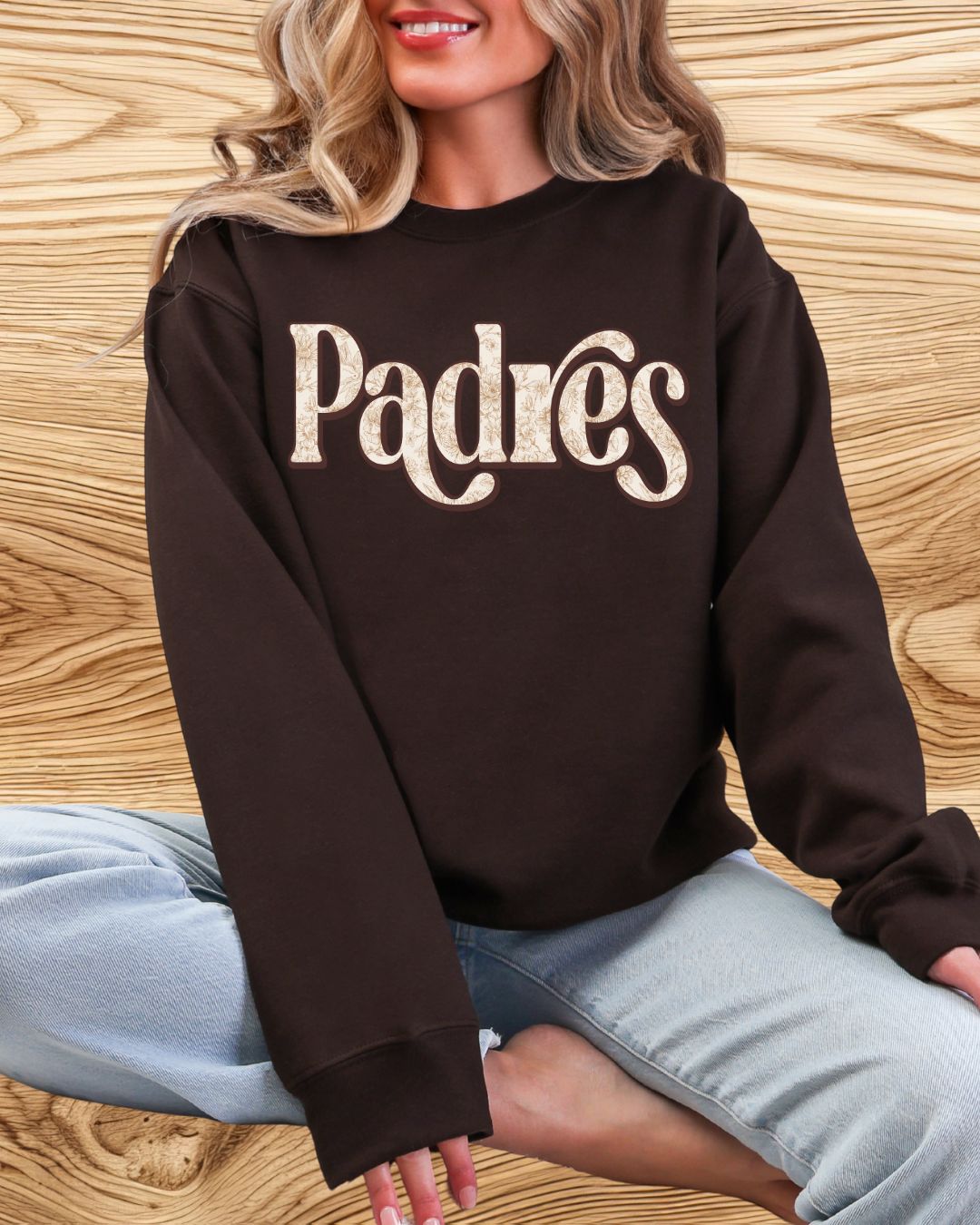 Padres Retro Spring Floral Pattern Women's Crew Sweatshirt
