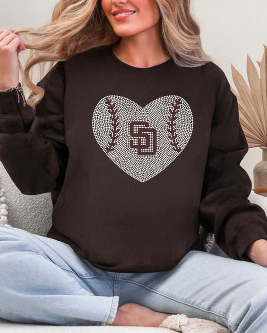 SD Rhinestone Crew Sweatshirt