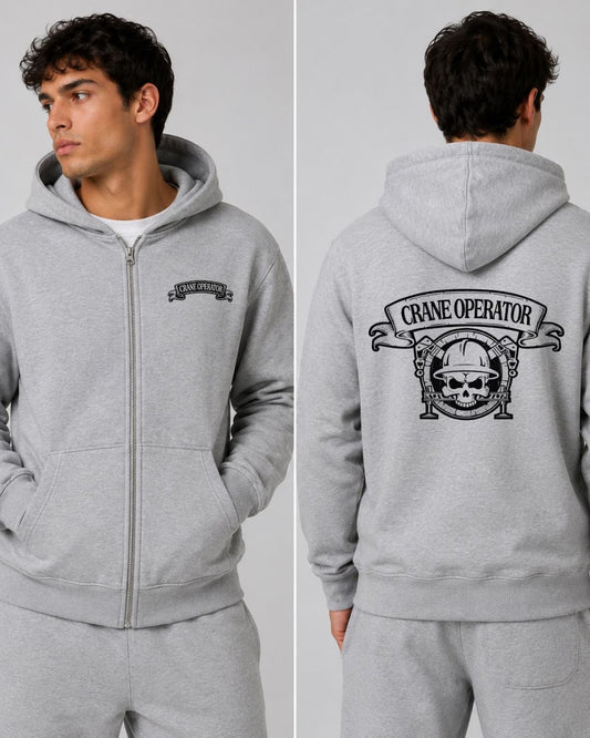 Crane Operator Men's Zip-Up Hoodie