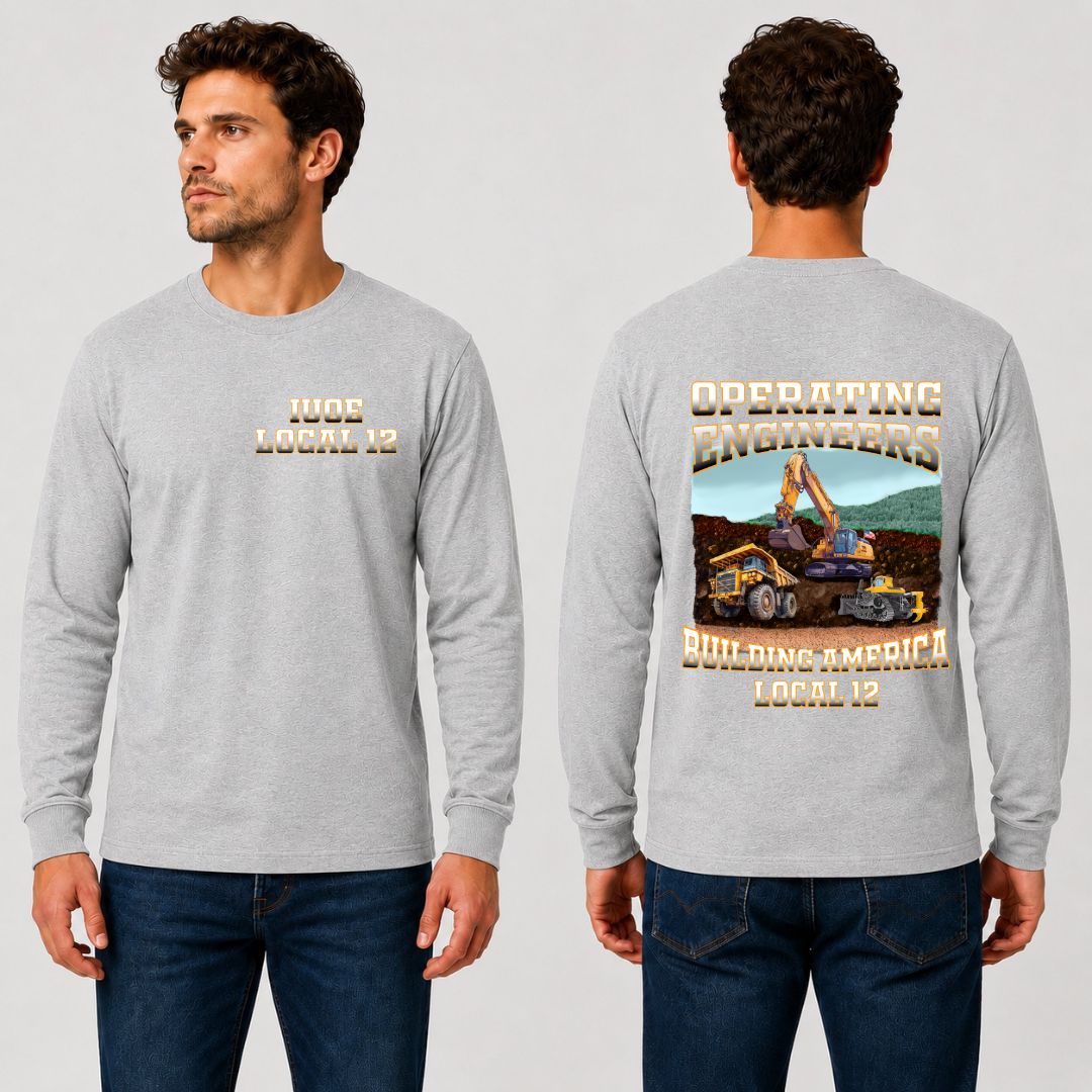 Operating Engineers Ombre Building America Long Sleeve T-Shirt