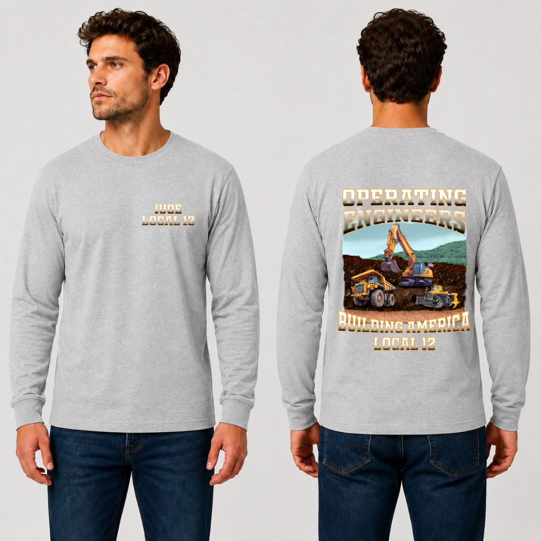 Operating Engineers Ombre Building America Long Sleeve T-Shirt