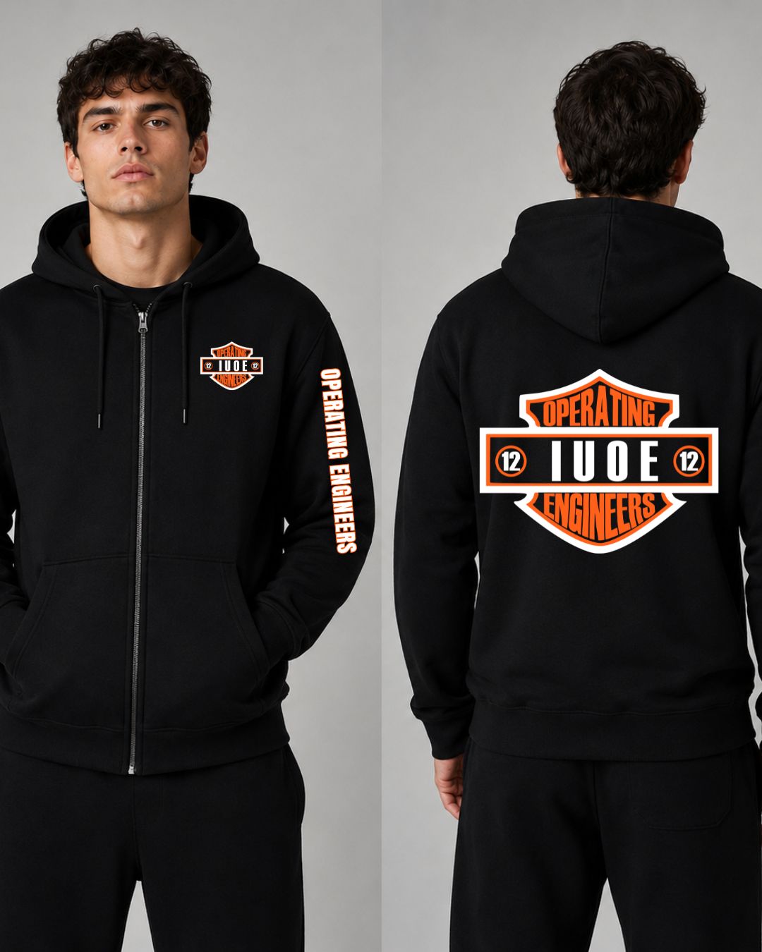 Operating engineers Harley Zip-Up Hoodie