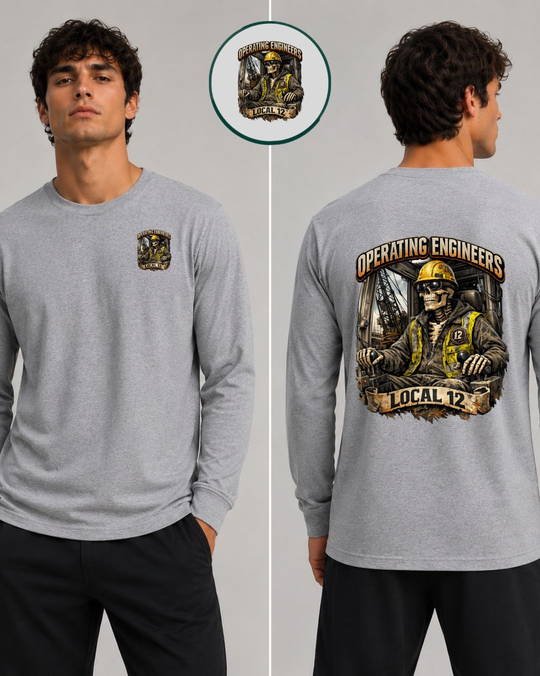 OE Local 12 Skeleton Driven Crane Long Sleeve T-Shirt