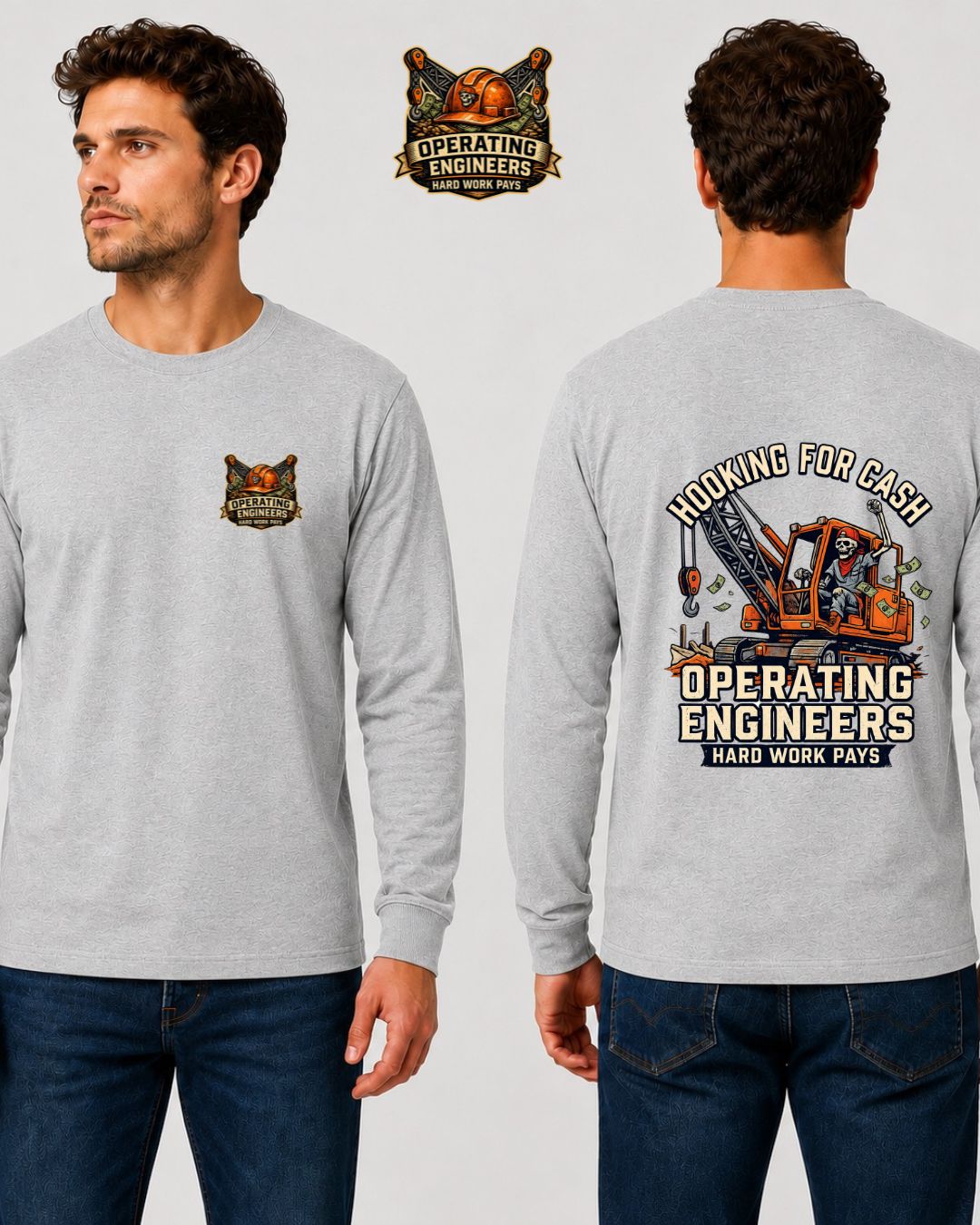 Hooking for Cash Crane Long Sleeve T-Shirt
