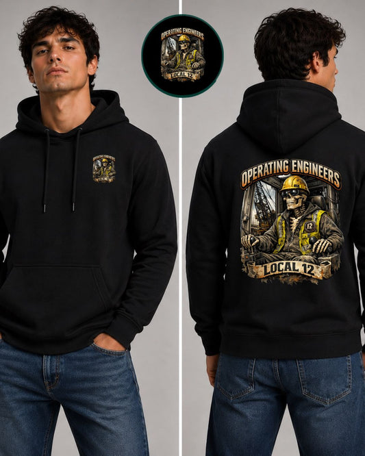 OE Local 12 Skeleton Driving Crane Hoodie