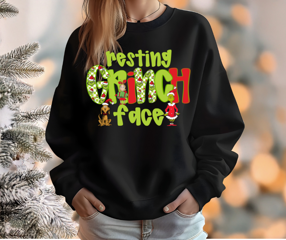Resting Greenie face Crew Sweatshirt