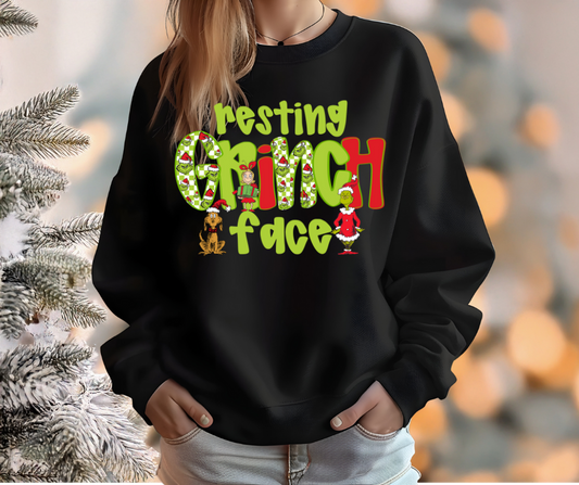 Resting Greenie face Crew Sweatshirt