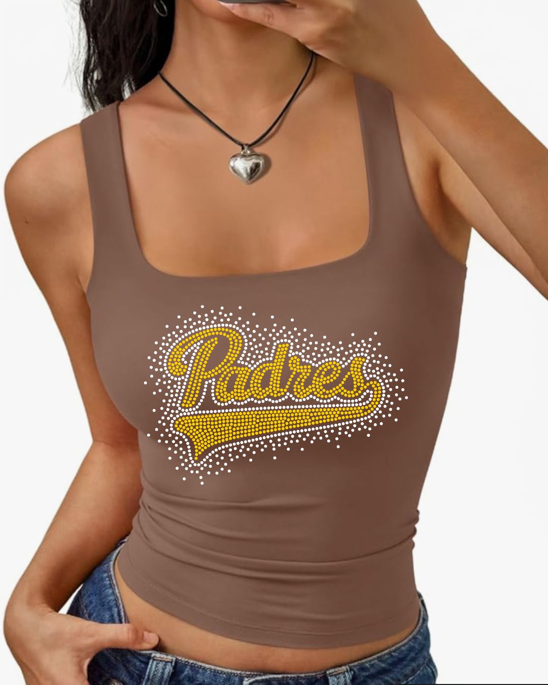 Padres Rhinestone Scatter Tank Top