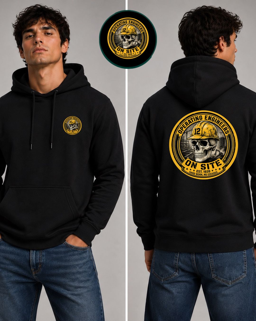 Operating Engineers On-Site Skull Hoodie