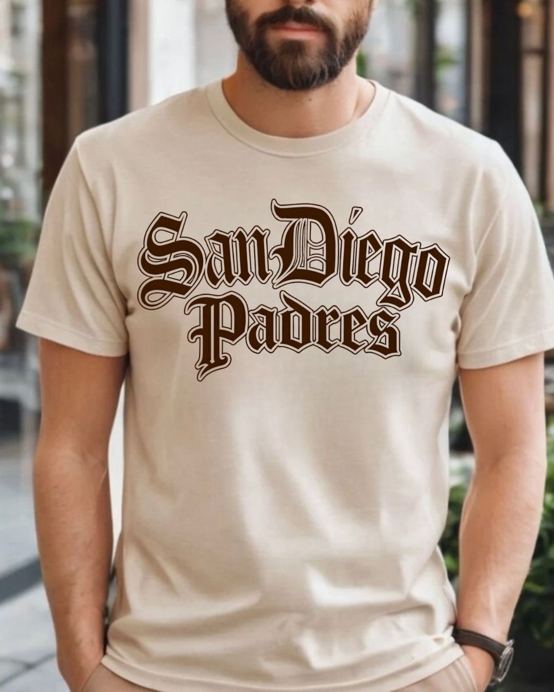San Diego Chicano Font on Black Bella Canvas Men's T-shirt