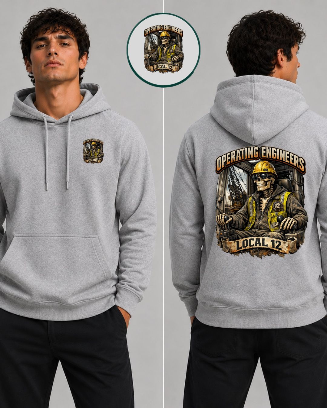 OE Local 12 Skeleton Driving Crane Hoodie