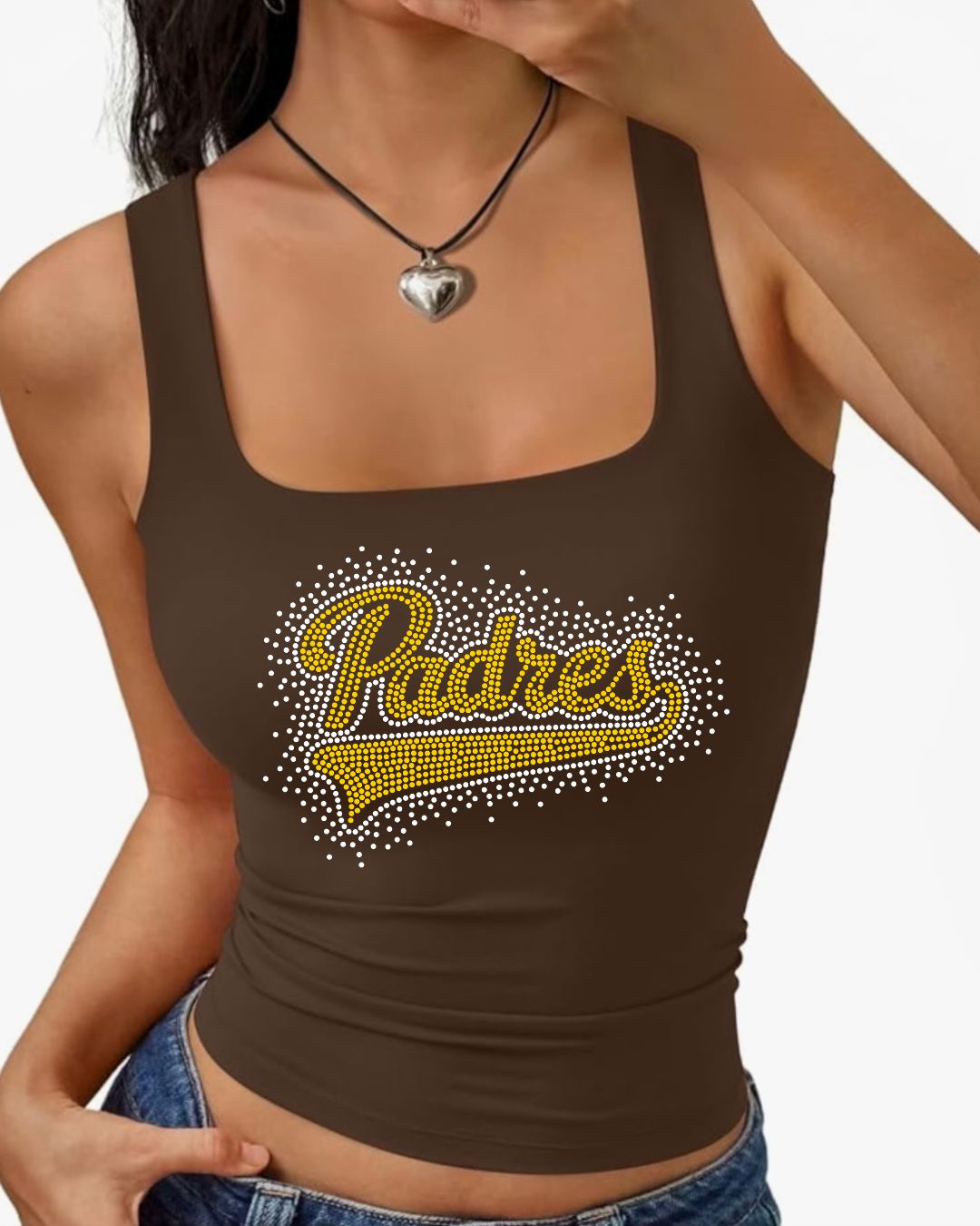 Padres Rhinestone Scatter Tank Top