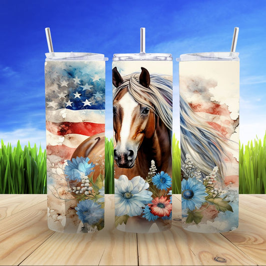 Horse with flower 20oz Tumbler