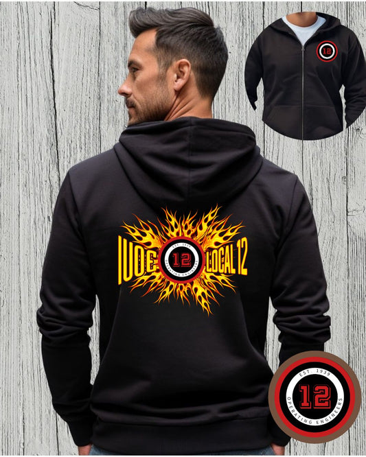 IUOE Flames Zip-Up Hoodie