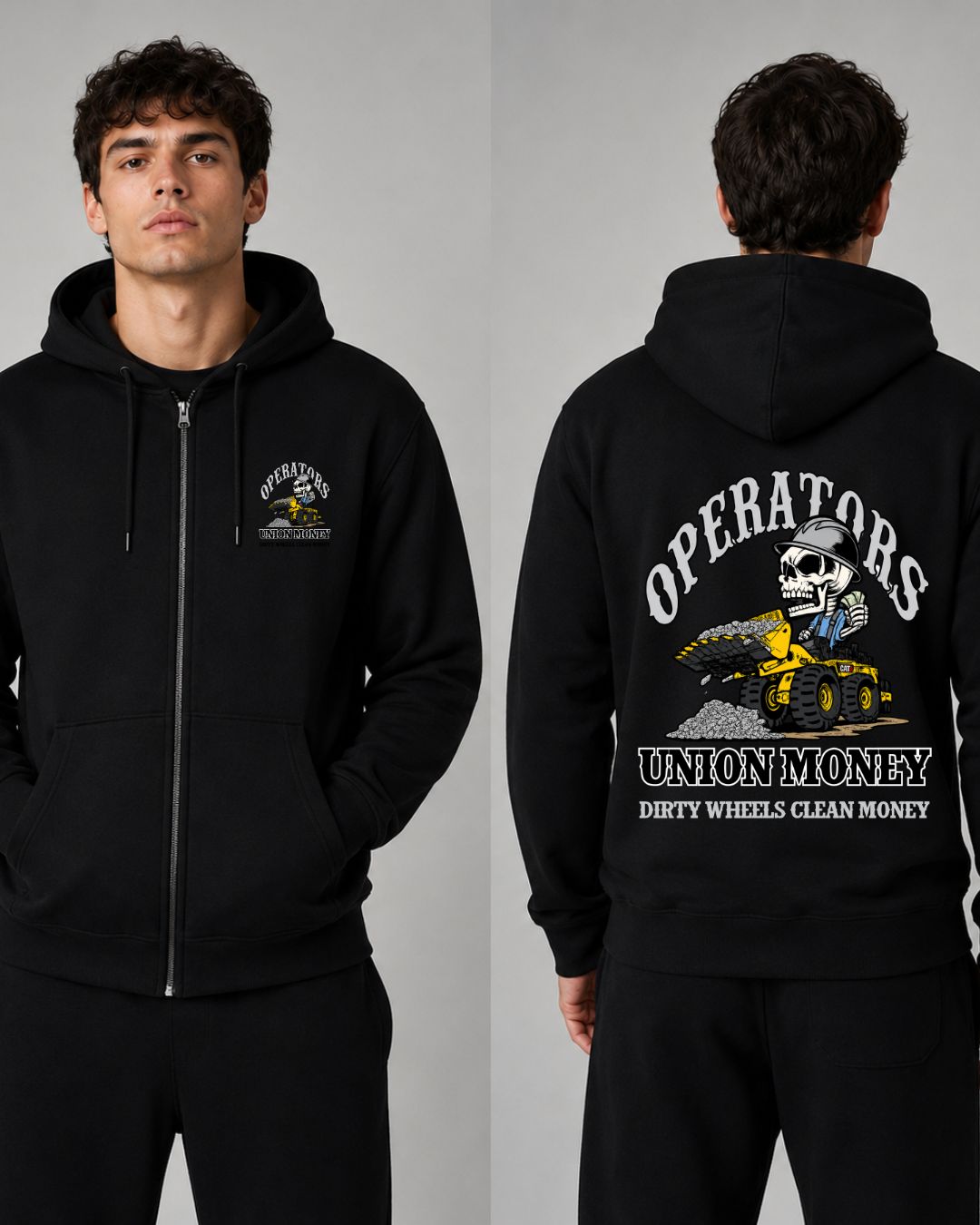Operators Union Money Dirty Wheels Clean Money Zip-Up Hoodie