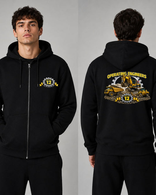 Operating Engineers Local 12 Ribbon Zip-Up Hoodie