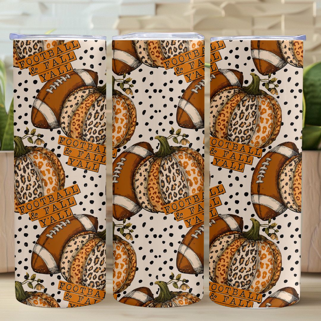 FOOTBALL AND FALL SEAMLESS 20 OZ TUMBLER