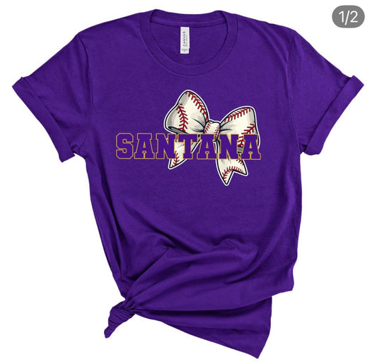 Cute Santana High School Coquette Baseball Bow